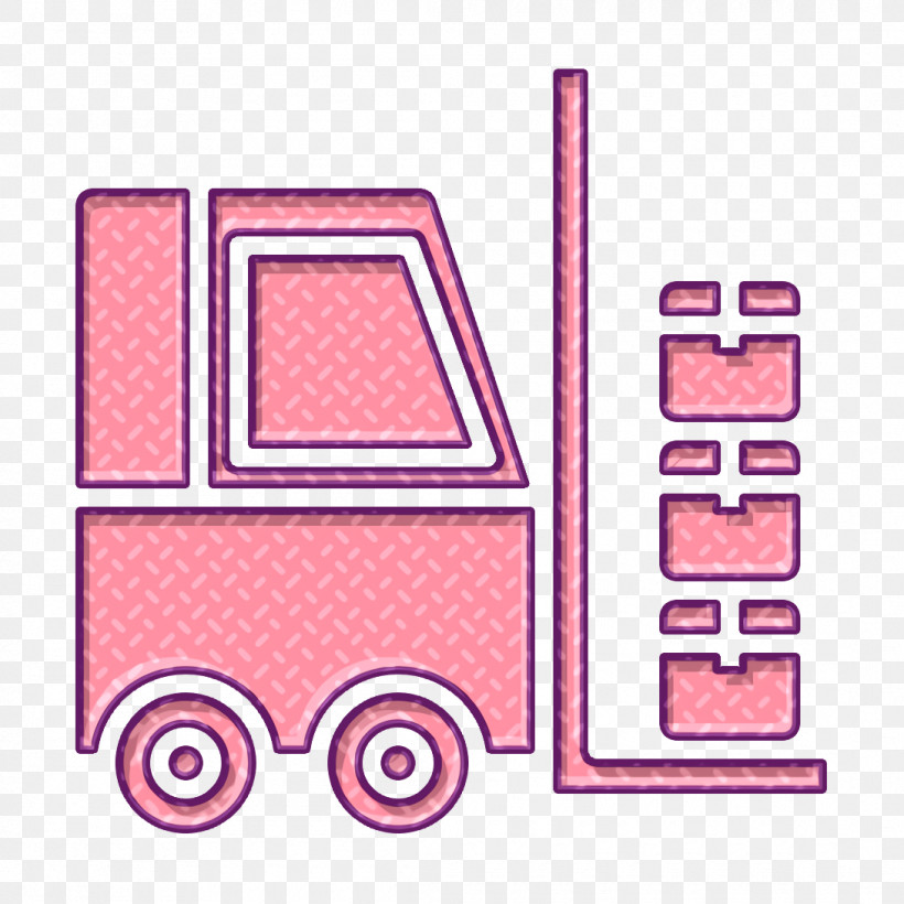 Forklift Icon Logistic Icon, PNG, 1090x1090px, Forklift Icon, Line, Logistic Icon, Pink, Vehicle Download Free