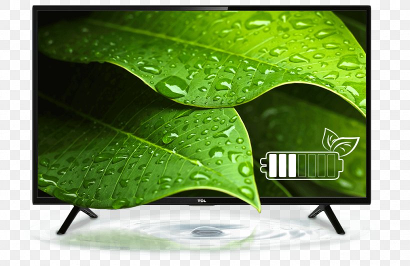 High-definition Television TCL Corporation LED-backlit LCD, PNG, 1014x658px, Highdefinition Television, Drop, Green, Lcd Television, Leaf Download Free