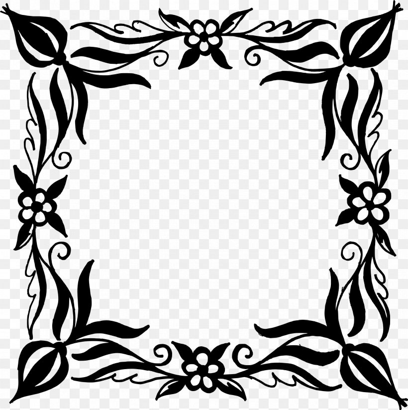 Picture Frames Clip Art, PNG, 2349x2358px, Picture Frames, Artwork, Black, Black And White, Branch Download Free