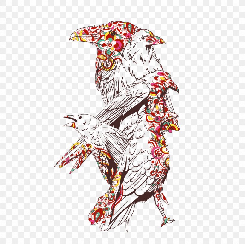 T-shirt Fruit And Vegetables With A Parrot Cockatoo Vintage Clothing Crew Neck, PNG, 1181x1181px, Tshirt, Animal, Art, Bird, Caique Download Free