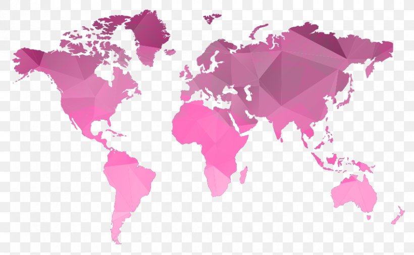 World Map Stock Photography Vector Graphics, PNG, 850x524px, World, Fotosearch, Magenta, Map, Pink Download Free