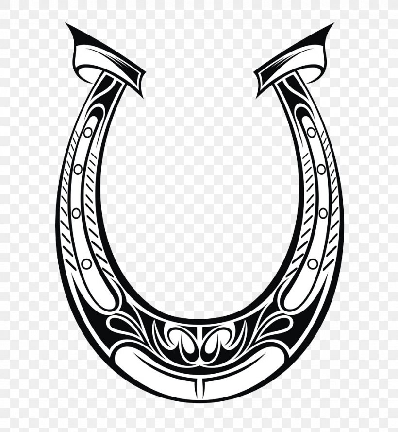Horseshoe Clip Art, PNG, 922x1000px, Horseshoe, Black And White, Drawing, Graphic Arts, Horse Download Free