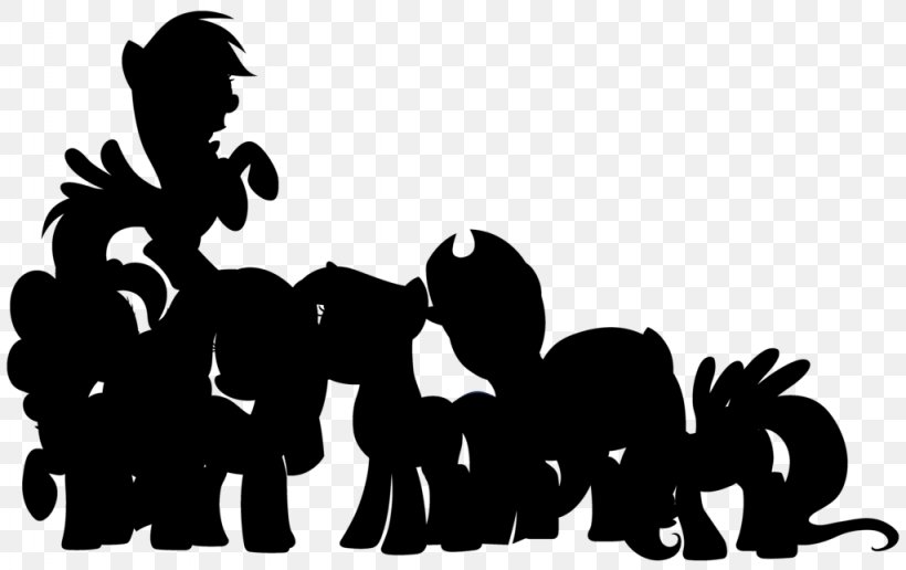 Pony Rainbow Dash Silhouette Princess Cadance Pinkie Pie, PNG, 1024x645px, Pony, Applejack, Art, Black, Black And White Download Free