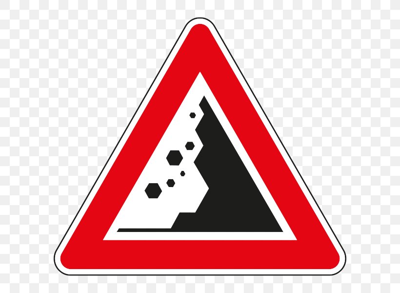 Traffic Sign Rockfall Warning Sign Safety, PNG, 600x600px, Traffic Sign, Area, Cliff, Hazard, Number Download Free