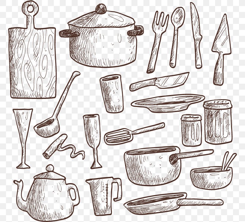 Kitchen Utensil Drawing Euclidean Vector Illustration, PNG