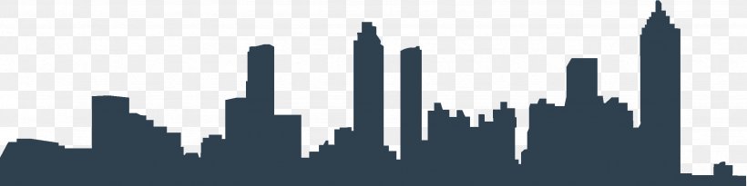 Atlanta Skyline Silhouette Drawing, PNG, 2457x617px, Atlanta, Building, City, Daytime, Drawing Download Free