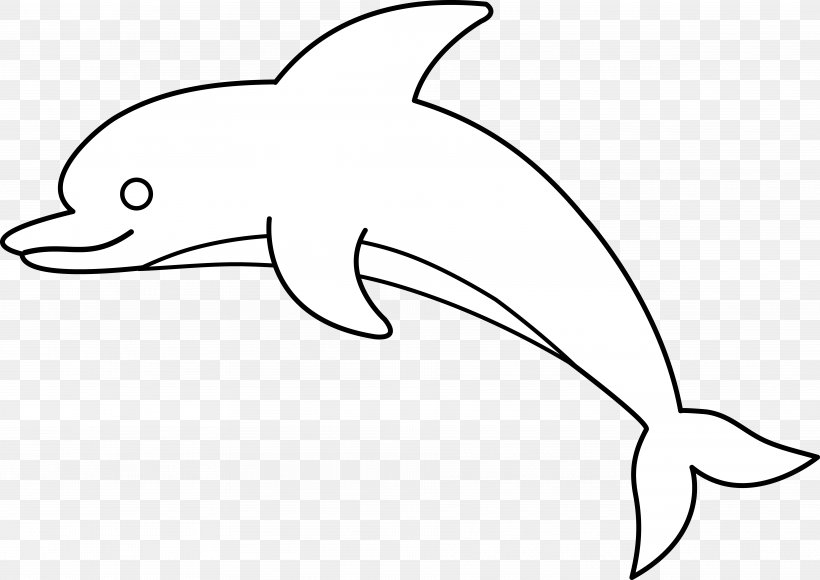 Common Bottlenose Dolphin Clip Art, PNG, 7652x5419px, Dolphin, Beak, Black And White, Bottlenose Dolphin, Chinese White Dolphin Download Free