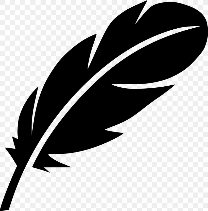 Feather Quill Clip Art, PNG, 980x996px, Feather, Black, Black And White, Blog, Flower Download Free