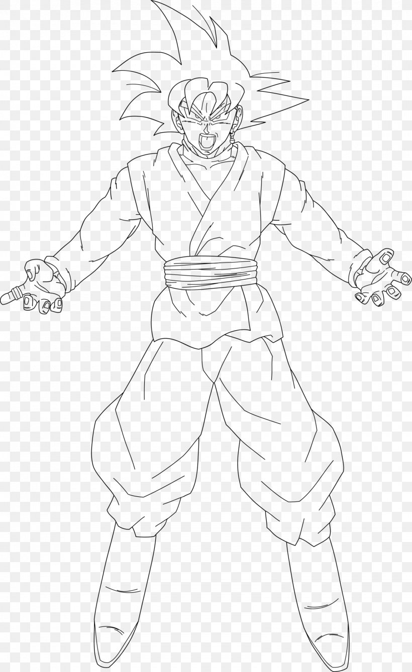 Goku Trunks Vegeta Line Art Sketch, PNG, 1600x2613px, Goku, Arm, Artwork, Black And White, Character Download Free