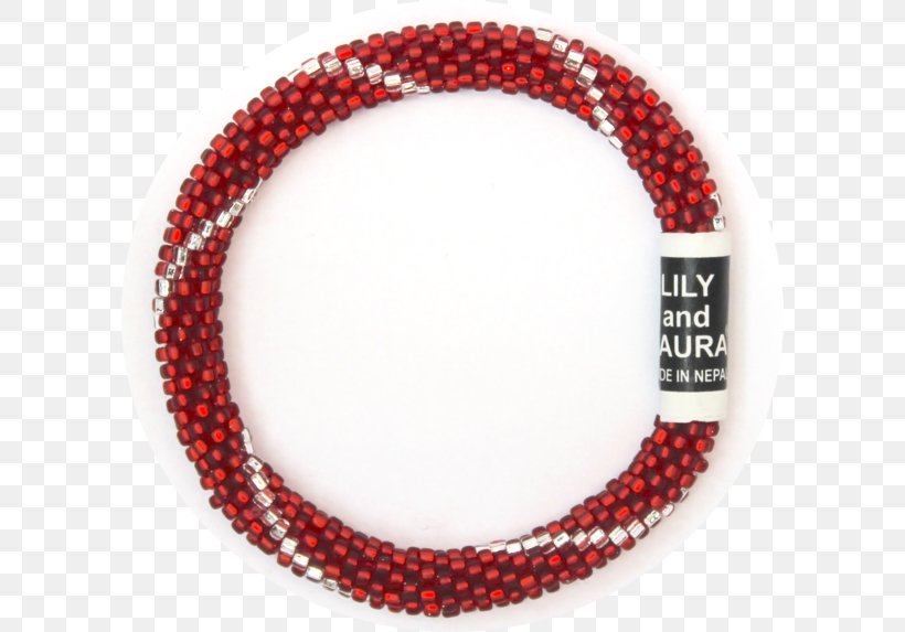 Beadwork Red Bangle Necklace, PNG, 600x573px, Bead, Bangle, Beadwork, Bracelet, Christmas Download Free