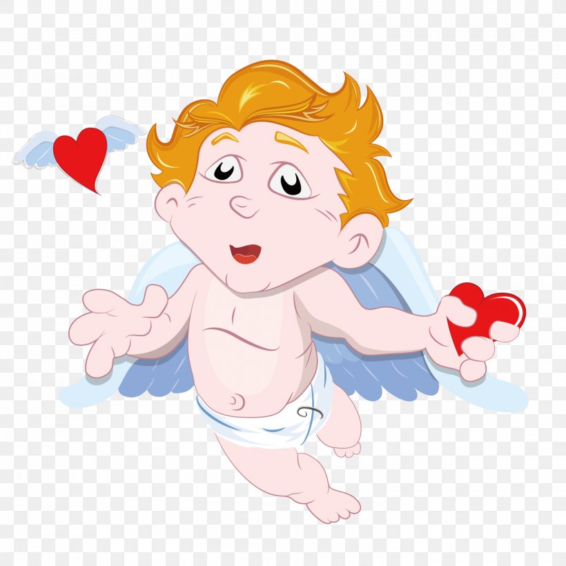Angel Cupid Illustration, PNG, 1500x1501px, Watercolor, Cartoon, Flower, Frame, Heart Download Free