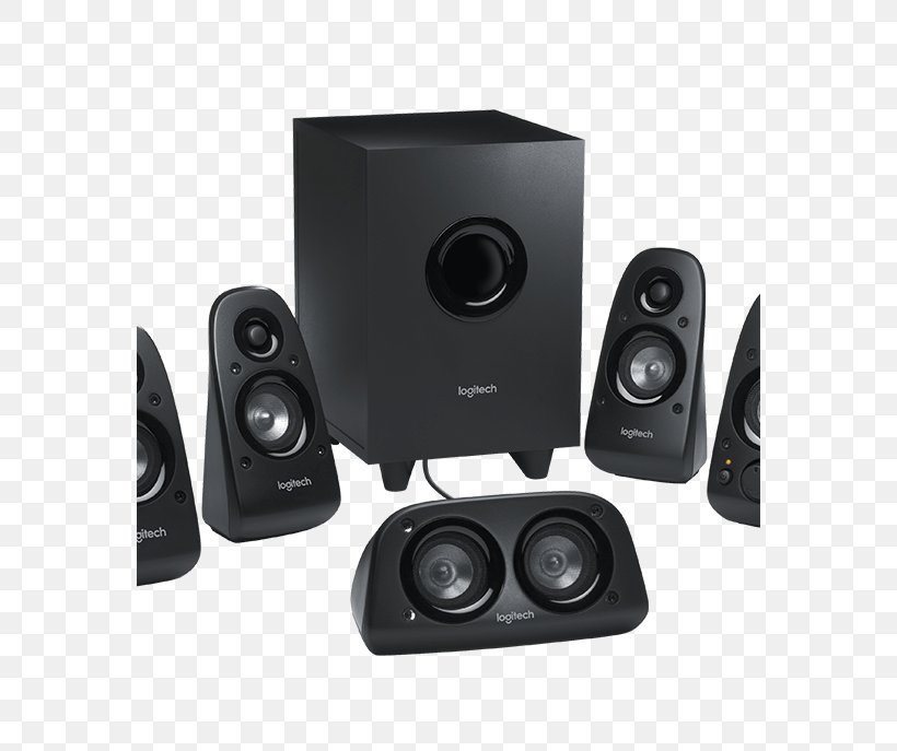 Logitech Z506 5.1 Surround Sound Loudspeaker Computer Speakers, PNG, 570x687px, 51 Surround Sound, 71 Surround Sound, Logitech Z506, Audio, Audio Equipment Download Free
