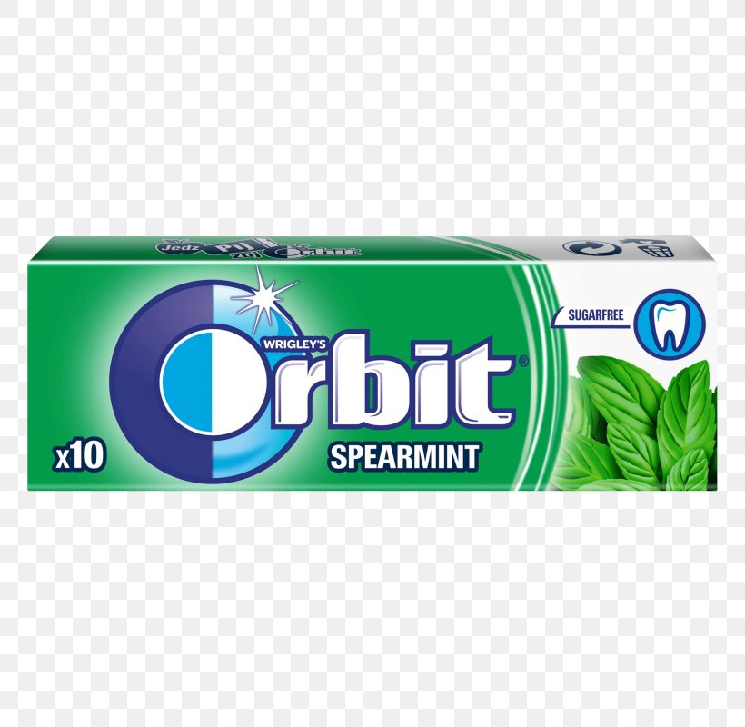Chewing Gum Mentha Spicata Orbit Candy, PNG, 800x800px, Chewing Gum, Brand, Bubble Gum, Candy, Chewing Download Free