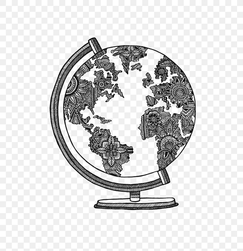 Globe World Drawing Sketch, PNG, 564x848px, Globe, Art, Black And White, Doodle, Drawing Download Free