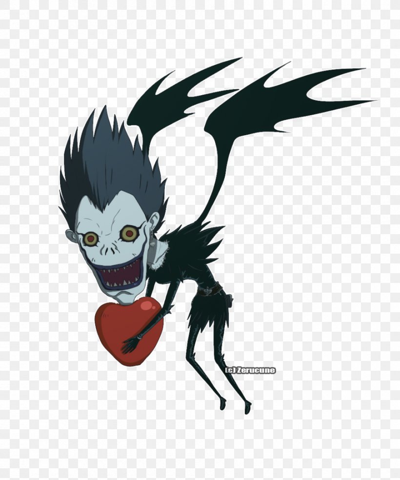 Ryuk Light Yagami Rem Death Note, PNG, 900x1080px, Watercolor, Cartoon, Flower, Frame, Heart Download Free
