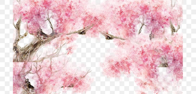 Cherry Blossom Pink Petal, PNG, 711x393px, Blossom, Branch, Cherry Blossom, Designer, Floral Design Download Free