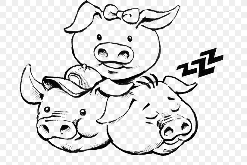 The Three Little Pigs Domestic Pig Drawing Clip Art, PNG, 768x550px