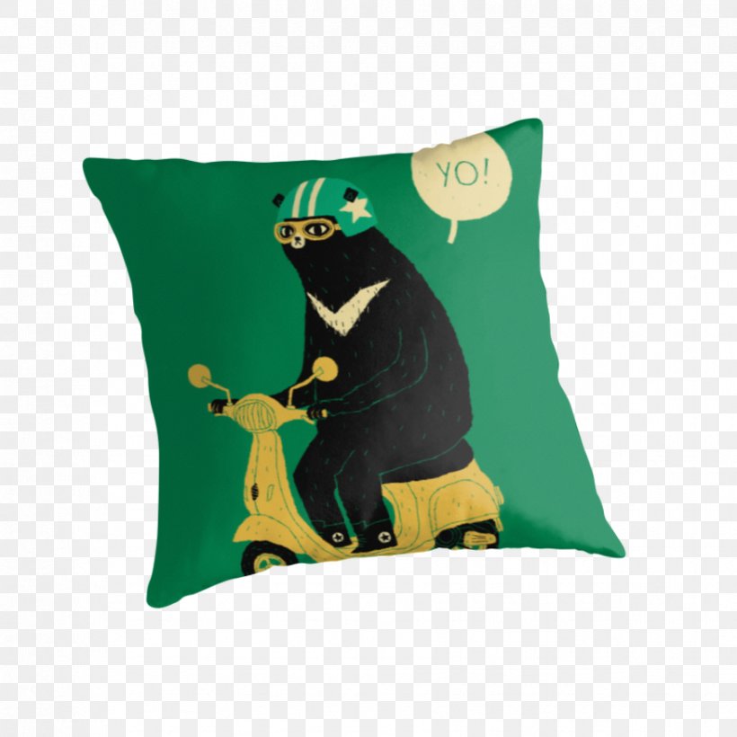 Throw Pillows Cushion Green Bear, PNG, 875x875px, Pillow, Bag, Bear, Canvas, Canvas Print Download Free