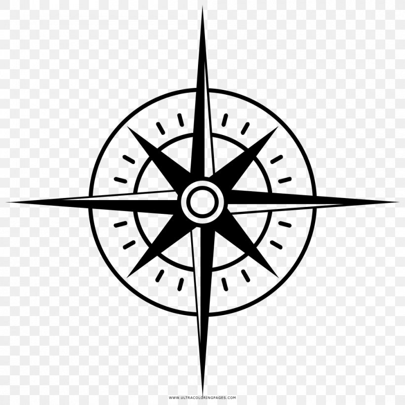 Compass Rose North Wind Rose, PNG, 1000x1000px, Compass Rose, Artwork, Black And White, Cardinal Direction, Classical Compass Winds Download Free