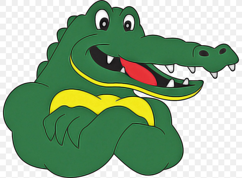 Crocodile Alligator Green Crocodilia Cartoon, PNG, 800x603px, Crocodile, Alligator, Cartoon, Crocodilia, Green Download Free