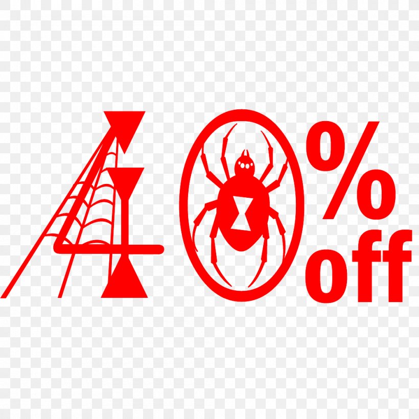 Halloween Sale 40% Off Discount Tag., PNG, 1000x1000px, Logo, Area, Brand, Point, Red Download Free