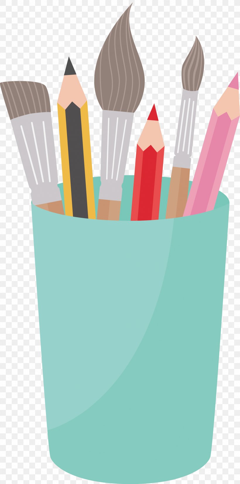 Pencil Graphic Design, PNG, 1984x4001px, Pencil, Brush Pot, Graphic Designer, Paintbrush, Pen Download Free