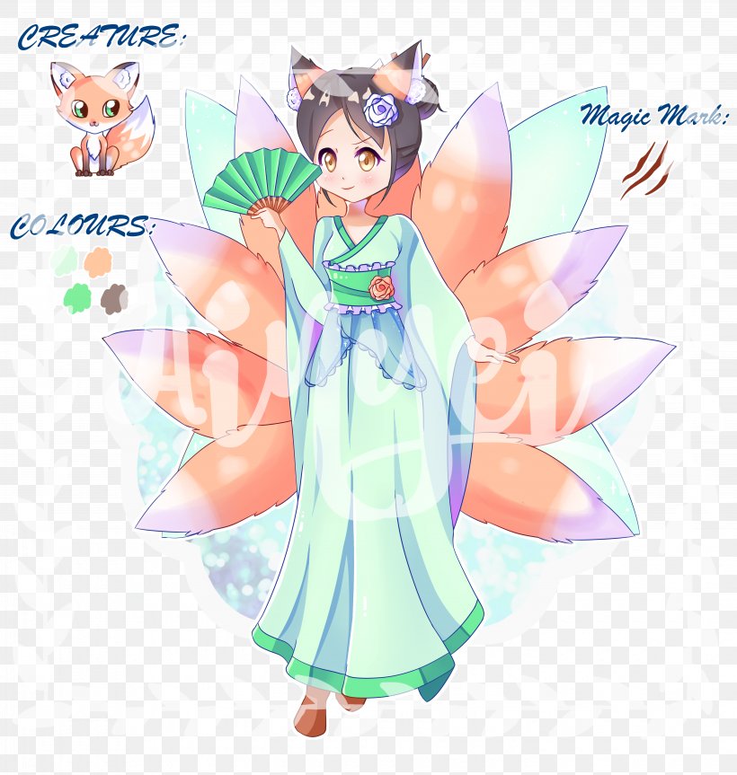 Fairy Nine-tailed Fox Legendary Creature, PNG, 5700x6000px, Fairy, Adoption, Auction, Cartoon, Clothing Download Free
