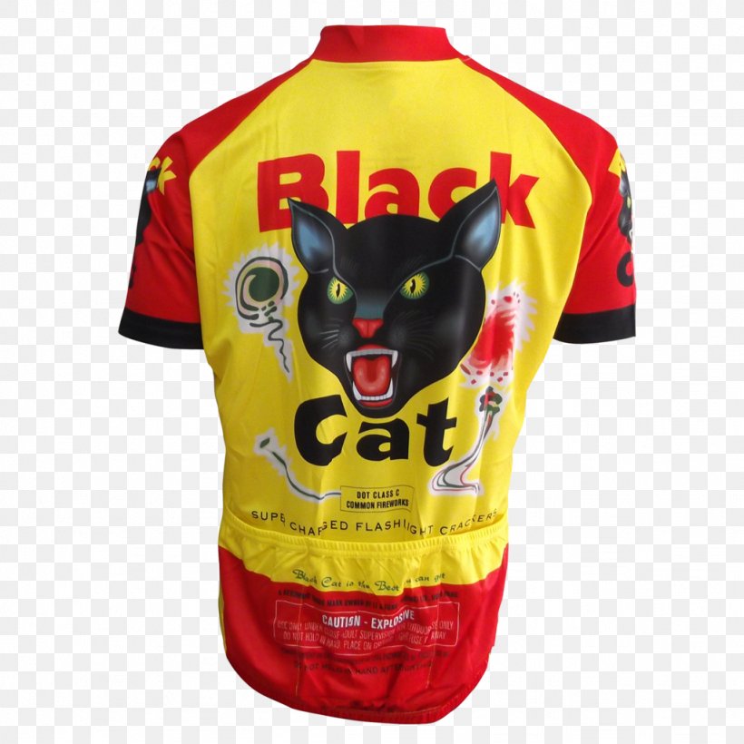 Cat T-shirt Fireworks Firecracker Jersey, PNG, 1024x1024px, Cat, American Pyrotechnics Association, Black Cat, Clothing, Cycling Jersey Download Free