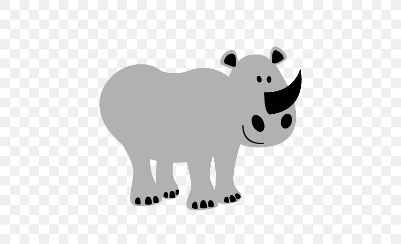 Rhinoceros Polar Bear Lion Tiger, PNG, 500x500px, Rhinoceros, Animal, Animation, Bear, Black And White Download Free