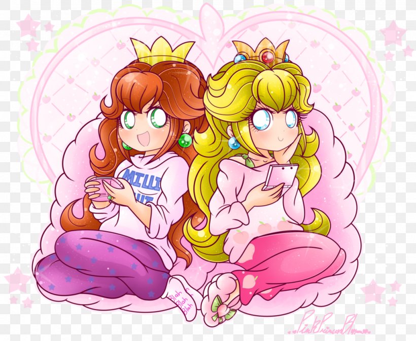 Princess Peach Princess Daisy Peaches Yeah!, PNG, 1024x841px, Watercolor, Cartoon, Flower, Frame, Heart Download Free