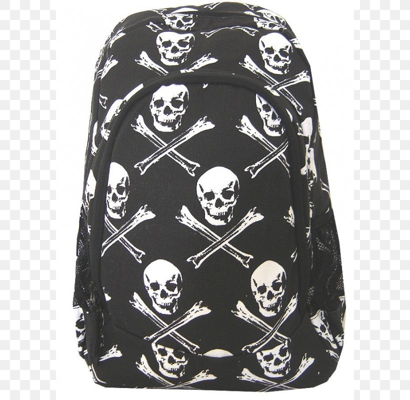 Backpack Bag Skull And Crossbones Canvas, PNG, 800x800px, Backpack, Bag, Black, Black And White, Bone Download Free