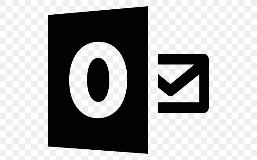 Outlook.com Email, PNG, 512x512px, Outlookcom, Black And White, Brand, Email, Logo Download Free