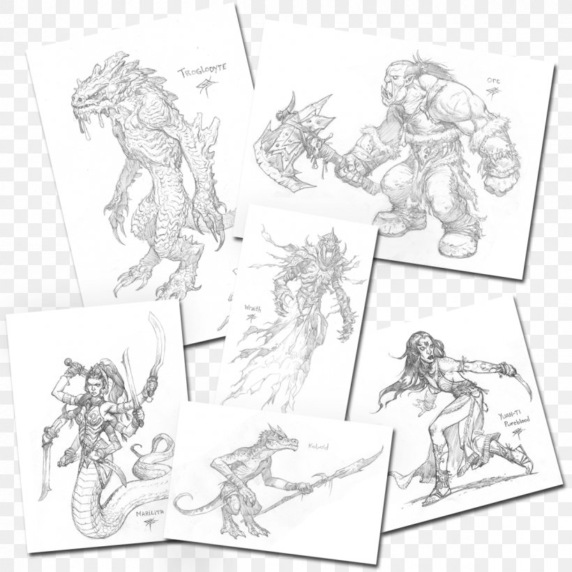 Dungeons & Dragons Drawing Monster Sketch, PNG, 1200x1200px, Dungeons Dragons, Area, Art, Artwork, Black And White Download Free