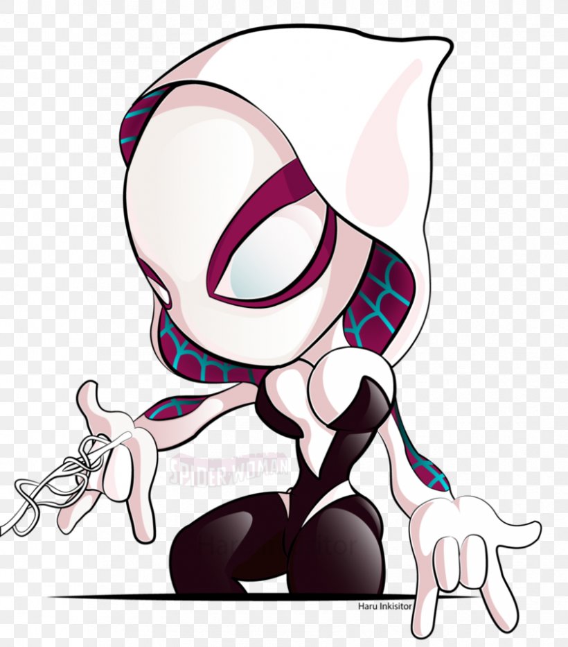 Spider-Woman (Gwen Stacy) Spider-Man Deadpool Spider-Gwen, PNG, 838x954px, Watercolor, Cartoon, Flower, Frame, Heart Download Free