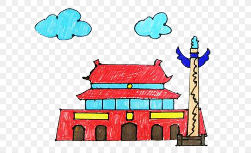 Tiananmen Square Forbidden City Cartoon Illustration, PNG, 666x501px, Tiananmen Square, Art, Beijing, Cartoon, Child Download Free
