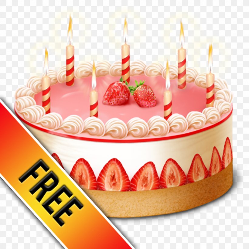 Birthday Cake Strawberry Cream Cake Chocolate Cake Frosting & Icing Red Velvet Cake, PNG, 1024x1024px, Birthday Cake, Baked Goods, Bavarian Cream, Birthday, Buttercream Download Free
