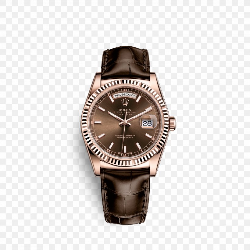 Rolex Day-Date Watch Leather Gold, PNG, 3000x3000px, Rolex Daydate, Automatic Watch, Brand, Brown, Colored Gold Download Free