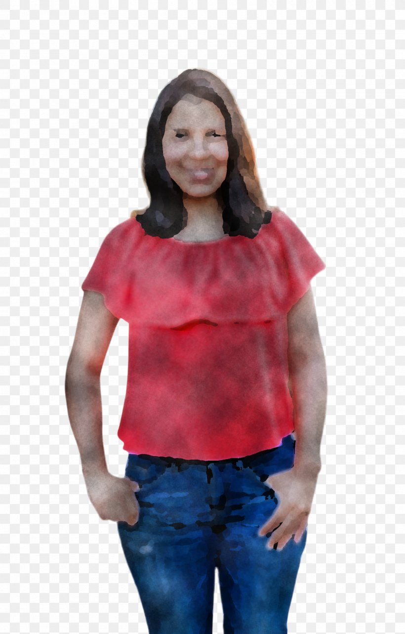 Clothing Red Sleeve T-shirt Shoulder, PNG, 1600x2504px, Clothing, Blouse, Denim, Jeans, Neck Download Free