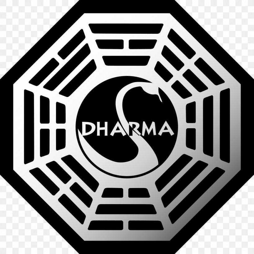 Dharma Initiative Charles Widmore Logo Television Show, PNG, 1024x1024px, Dharma Initiative, American Broadcasting Company, Area, Black And White, Brand Download Free