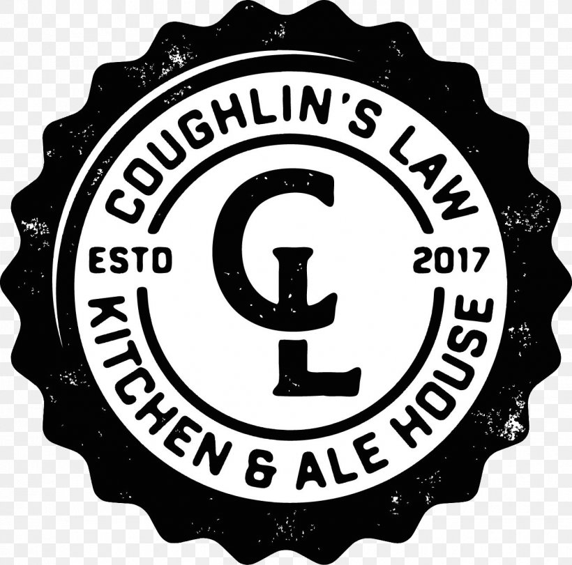 Coughlin's Law Emblem Logo Brand Kitchen, PNG, 1325x1312px, Emblem, Area, Badge, Black And White, Brand Download Free