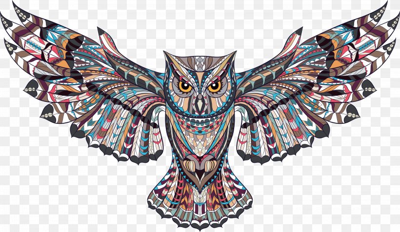 Owl Euclidean Vector Illustration, PNG, 4048x2352px, Owl, Bird, Bird Of Prey, Drawing, Graphic Arts Download Free