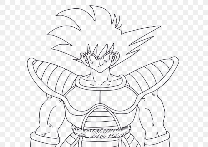 Line Art Drawing Coloring Book Goku Black And White, PNG, 1063x752px, Watercolor, Cartoon, Flower, Frame, Heart Download Free