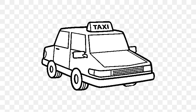 Taxi Car Drawing Coloring Book Yellow Cab, PNG, 600x470px, Taxi, Area, Auto Part, Automotive Design, Automotive Exterior Download Free