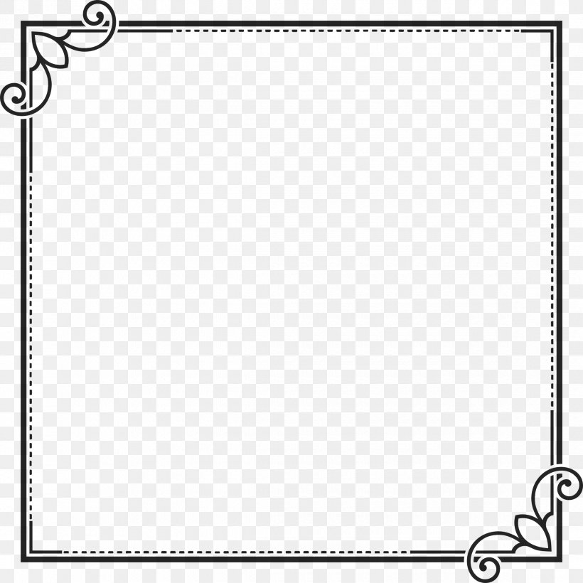 Picture Frames Borders And Frames Drawing Decorative Arts Ornament, PNG, 2340x2340px, Picture Frames, Area, Art, Black, Black And White Download Free