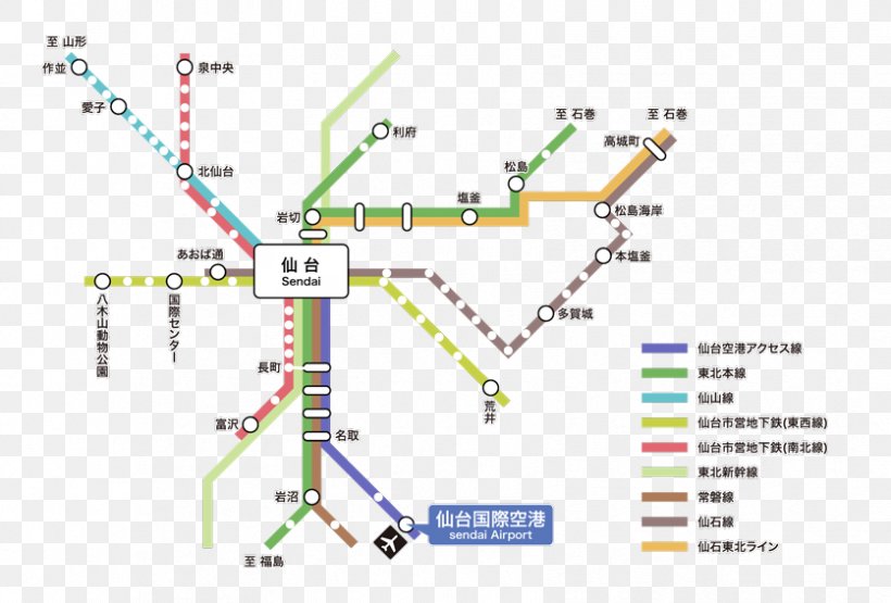 Sendai Airport Station Sendai Station Bus Zaō Onsen, PNG, 836x566px, Sendai Airport, Airport, Area, Bus, Diagram Download Free