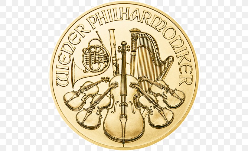 Austrian Silver Vienna Philharmonic Bullion Coin Austrian Mint, PNG, 500x500px, Vienna, Austrian Mint, Austrian Silver Vienna Philharmonic, Brass, Bullion Download Free