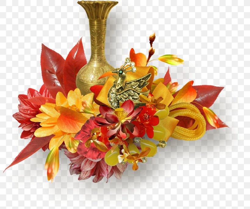 Floral Design Gold Clip Art, PNG, 800x688px, Floral Design, Artificial Flower, Bottle, Centrepiece, Cut Flowers Download Free