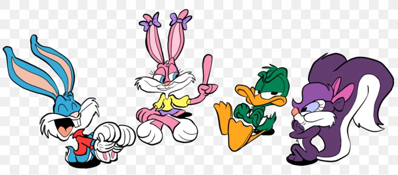 Fifi La Fume Buster Bunny Babs Bunny Plucky Duck Fan Art, PNG, 1024x452px, Watercolor, Cartoon, Flower, Frame, Heart Download Free