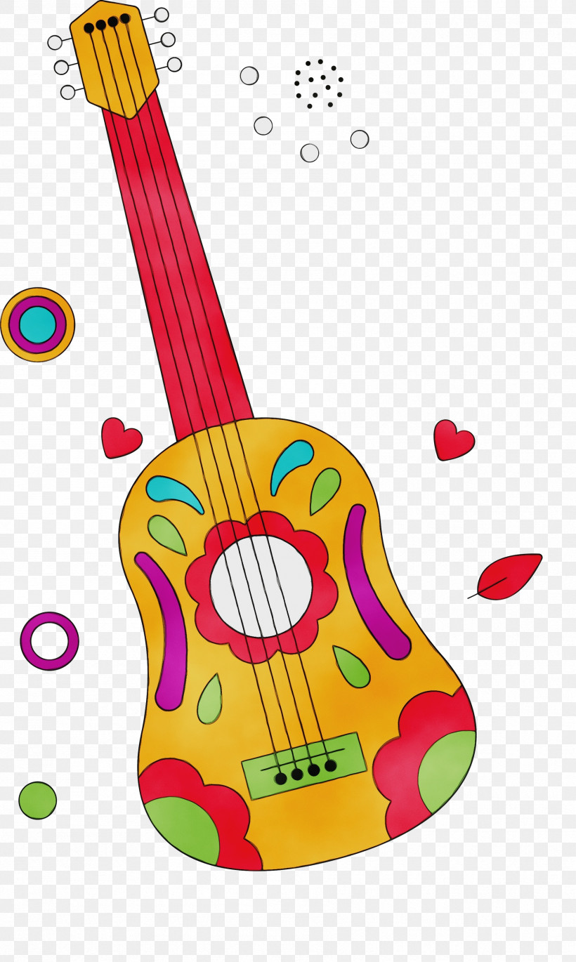 Guitar, PNG, 1794x2999px, Mexican Elements, Guitar, Line, Paint, Watercolor Download Free