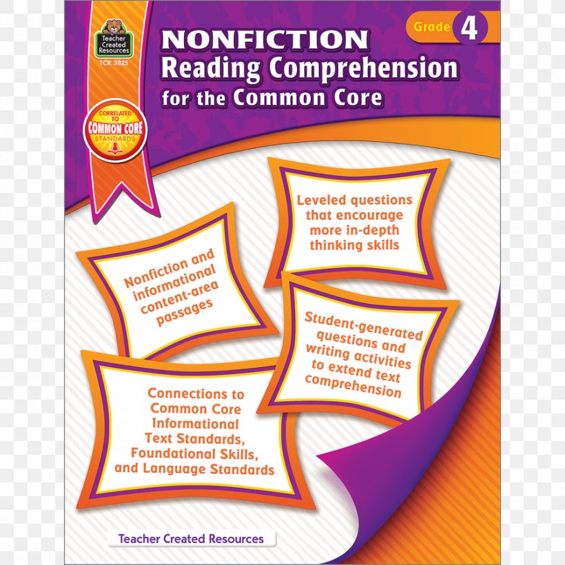 Reading Comprehension Teacher Non-fiction Nonfiction And Fiction Paired Texts Grade 4, PNG, 900x900px, Reading Comprehension, Area, Educational Stage, First Grade, Lesson Download Free